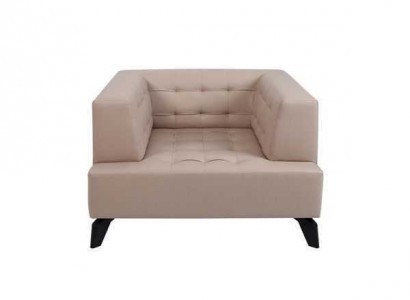 Luxus Beiger Ledersessel Polster Lounge Einsitzer Relax Clubsessel Stil